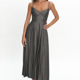 Take It All Cami Strap Midi Dress Charcoal