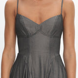 Take It All Cami Strap Midi Dress Charcoal