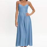 Take It All Cami Strap Midi Dress Light Blue