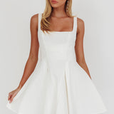 Get My Attention A-Line Mini Dress White