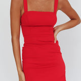 Delighted Asymmetric Hem Maxi Dress Red