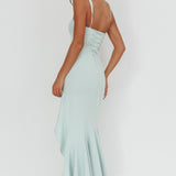 Delighted Asymmetric Hem Maxi Dress Sage