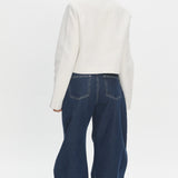 Beverly Hills Cropped Jacket Tweed White