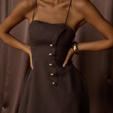 Captivated Button Feature Mini Dress Coco