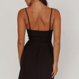 Captivated Button Feature Mini Dress Black