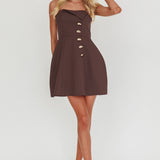 Captivated Button Feature Mini Dress Coco