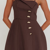 Captivated Button Feature Mini Dress Coco