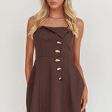Captivated Button Feature Mini Dress Coco