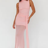 Girl's Night Waist Sash Maxi Dress Pink