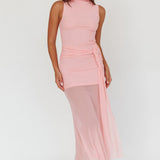 Girl's Night Waist Sash Maxi Dress Pink
