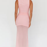 Girl's Night Waist Sash Maxi Dress Pink