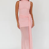 Girl's Night Waist Sash Maxi Dress Pink
