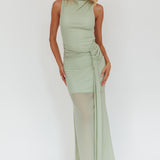 Girl's Night Waist Sash Maxi Dress Sage
