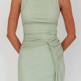 Girl's Night Waist Sash Maxi Dress Sage