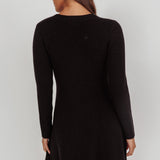 Irma Gold Button Knit Mini Dress Black