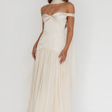 Kaycee Drop Waist Maxi Dress Champagne