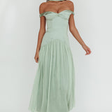 Kaycee Drop Waist Maxi Dress Sage