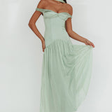 Kaycee Drop Waist Maxi Dress Sage