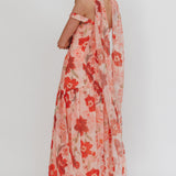 Kaycee Drop Waist Maxi Dress Floral Red