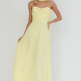 Kaycee Strapless Scarf Maxi Dress Yellow