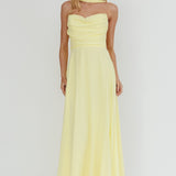 Kaycee Strapless Scarf Maxi Dress Yellow