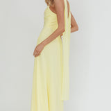 Kaycee Strapless Scarf Maxi Dress Yellow