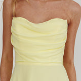 Kaycee Strapless Scarf Maxi Dress Yellow