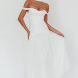 Kaycee Drop Waist Maxi Dress White