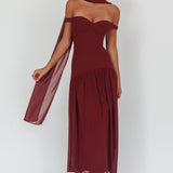Kaycee Drop Waist Maxi Dress Wine