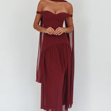 Kaycee Drop Waist Maxi Dress Wine