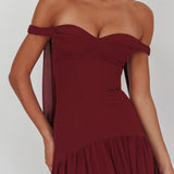 Kaycee Drop Waist Maxi Dress Wine