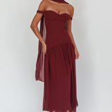 Kaycee Drop Waist Maxi Dress Wine