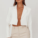 Fridays Open Crop Jacket Off White