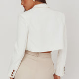 Fridays Open Crop Jacket Off White