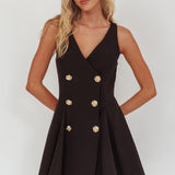 Tiana Double Breasted Mini Dress Black