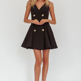 Tiana Double Breasted Mini Dress Black
