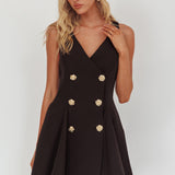 Tiana Double Breasted Mini Dress Black
