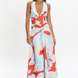 Riga Halterneck Maxi Dress Blue Multi
