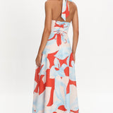Riga Halterneck Maxi Dress Blue Multi