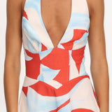 Riga Halterneck Maxi Dress Blue Multi