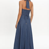 Riga Halterneck Maxi Dress Light Blue