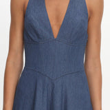 Riga Halterneck Maxi Dress Light Blue