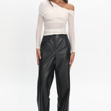 Fair Play Faux Leather Pants Black