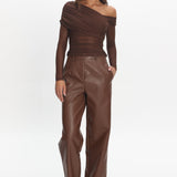 Fair Play Faux Leather Pants Coffee