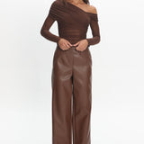 Fair Play Faux Leather Pants Coffee