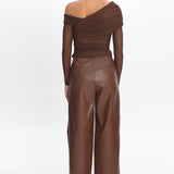 Fair Play Faux Leather Pants Coffee