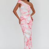 Gala One-Shoulder Maxi Dress Orchid Pink