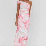 Gala One-Shoulder Maxi Dress Orchid Pink