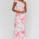 Gala One-Shoulder Maxi Dress Orchid Pink
