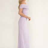 Gala One-Shoulder Textured Maxi Dress Lilac